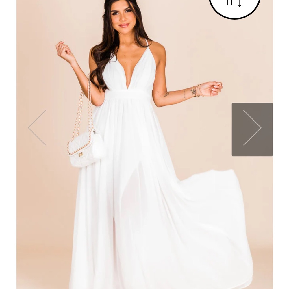 Pink Lily white maxi dress